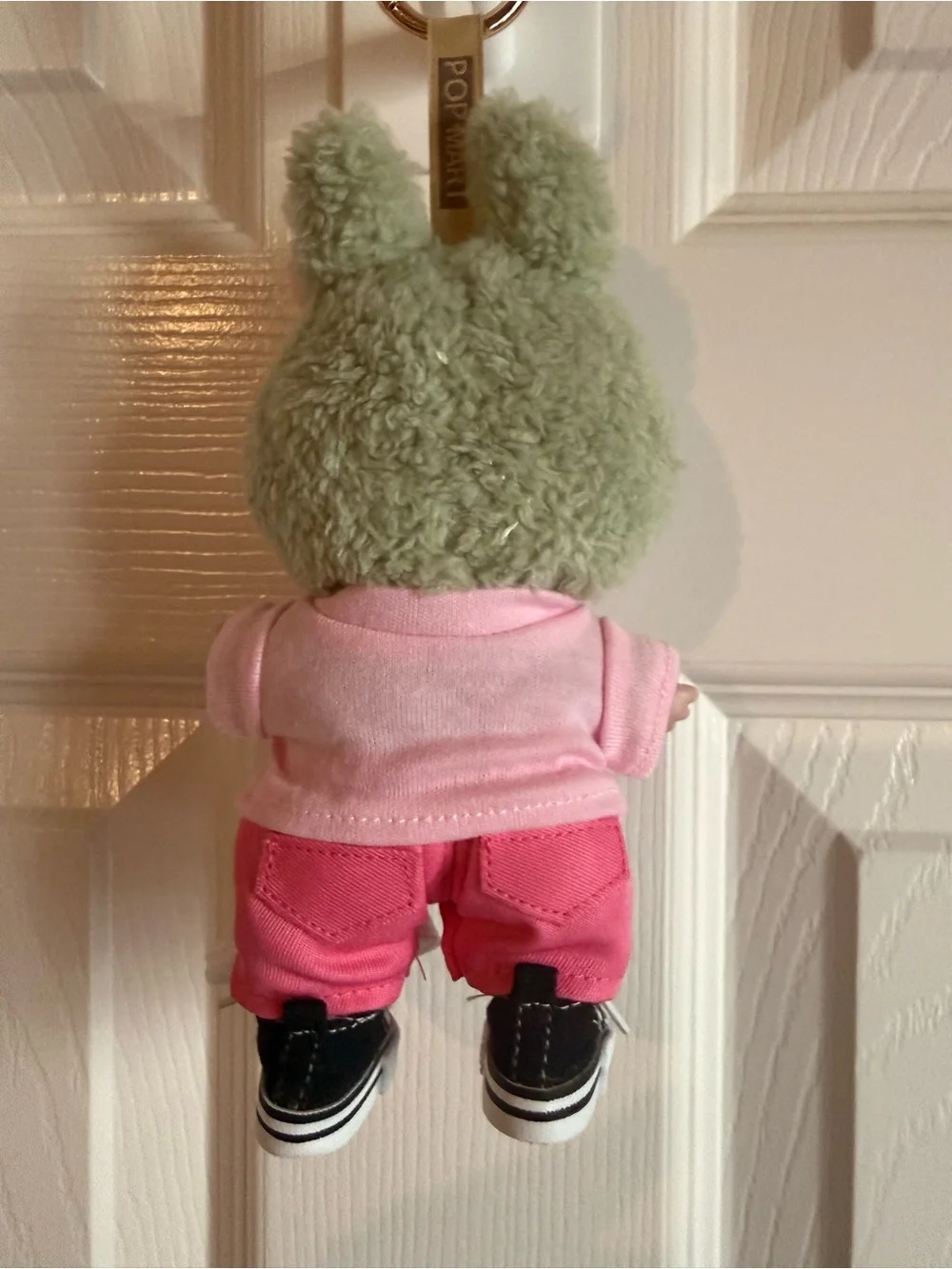 Pop Mart Green Labubu & Hello Kitty Pink Outfit Doll with “Converse”